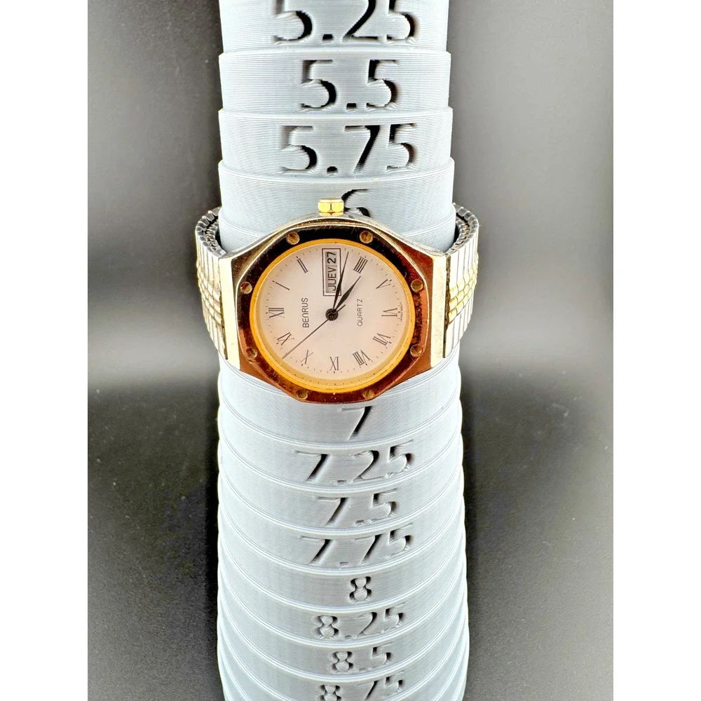 Vintage Benrus Quartz Two Tone Octagon Watch Day Date